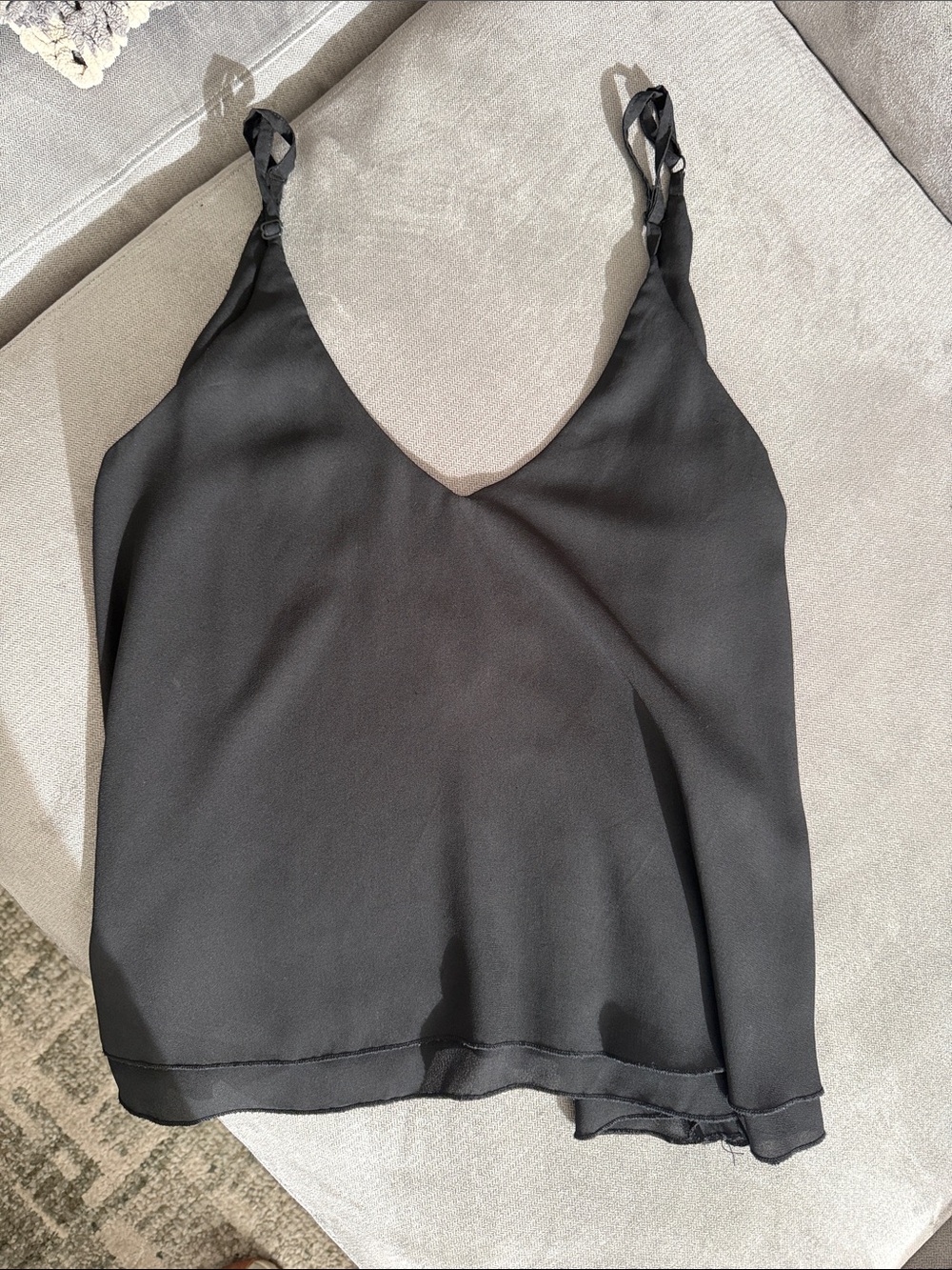 Tobi Black V-Neck Satin-Look Camisole